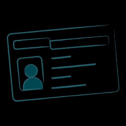 Green card with a photo