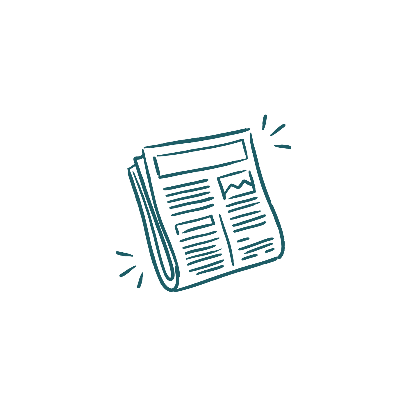 Line drawing of a folded newspaper